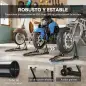 Caballete de Moto Carga 390 kg Soporte Delantero y Trasera Universal Elevador de Moto de Acero con Ruedas Negro