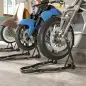 Caballete de Moto Carga 390 kg Soporte Delantero y Trasera Universal Elevador de Moto de Acero con Ruedas Negro