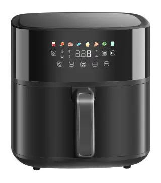 Freidora de Aire 8 L 1700 W Circulación de Aire Caliente a 360° Temperatura Regulable 80-200°C 8 Programas Negro