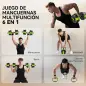 Juego de Mancuernas Ajustables 20 kg 6 en 1 como Kettlebell Barra Mancuernas Soporte para Flexiones para Gimnasio Casa