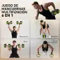 Juego de Mancuernas Ajustables 25 kg 6 en 1 como Kettlebell Barra Mancuernas Soporte para Flexiones para Gimnasio Casa