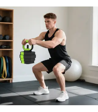 Juego de Mancuernas Ajustables 25 kg 6 en 1 como Kettlebell Barra Mancuernas Soporte para Flexiones para Gimnasio Casa