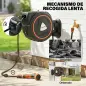 Carrete de Manguera Retráctil 23+2 m con 12 Modos de Rociado Bloqueo Automático Retracción Controlada Soporte Naranja