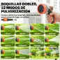Carrete de Manguera Retráctil 23+2 m con 12 Modos de Rociado Bloqueo Automático Retracción Controlada Soporte Naranja