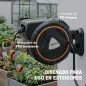 Carrete de Manguera Retráctil 23+2 m con 12 Modos de Rociado Bloqueo Automático Retracción Controlada Soporte Naranja