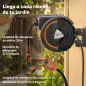 Carrete de Manguera Retráctil 28+2 m con 12 Modos de Rociado Bloqueo Automático Retracción Controlada Soporte Naranja