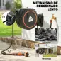 Carrete de Manguera Retráctil 28+2 m con 12 Modos de Rociado Bloqueo Automático Retracción Controlada Soporte Naranja