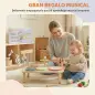 Instrumentos Musicales Infantiles de Madera Montessori con Tambor Xilófono Doble Tono Platillo Campana de Viento