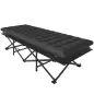 Cama Plegable Camping con Colchón Extraíble de Tela Oxford 600D con Reposacabezas y Bolsa Carga 200 kg Negro