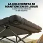 Cama Plegable Camping con Colchón Extraíble de Tela Oxford 600D con Reposacabezas y Bolsa Carga 200 kg Negro