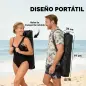 Conjunto de 2 Sillas Plegables Camping Reclinables con Reposapiés Desmontable Reposacabezas Portavasos y Bolsa Negro