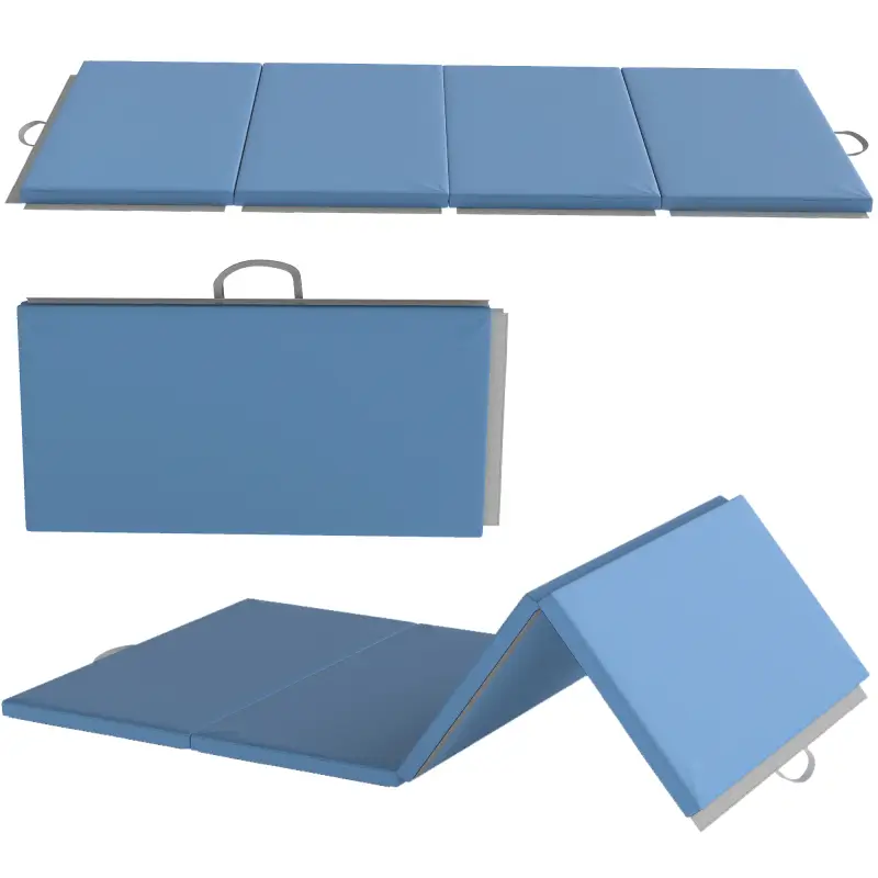 Colchoneta Gimnasia Plegable de Grosor 5 cm con Asas de Transporte para Yoga Aeróbic 240x120x5 cm Azul Claro Colchoneta Gimnasia Plegable de Grosor 5 cm con Asas de Transporte para Yoga Aeróbic 240x120x5 cm Azul Claro