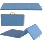 Colchoneta Gimnasia Plegable de Grosor 5 cm con Asas de Transporte para Yoga Aeróbic 240x120x5 cm Azul Claro
