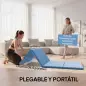 Colchoneta Gimnasia Plegable de Grosor 5 cm con Asas de Transporte para Yoga Aeróbic 240x120x5 cm Azul Claro