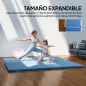 Colchoneta Gimnasia Plegable de Grosor 5 cm con Asas de Transporte para Yoga Aeróbic 240x120x5 cm Azul Claro