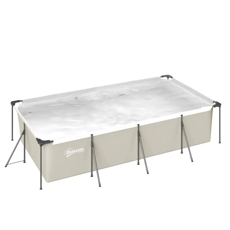 Piscina Desmontable Tubular 394,5x208,3x80,5 cm 6075 L con Marco Metálico Parche de Reparación sin Depuradora Gris Piscina Desmontable Tubular 394,5x208,3x80,5 cm 6075 L con Marco Metálico Parche de Reparación sin Depuradora Gris