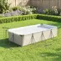 Piscina Desmontable Tubular 394,5x208,3x80,5 cm 6075 L con Marco Metálico Parche de Reparación sin Depuradora Gris