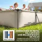 Piscina Desmontable Tubular 394,5x208,3x80,5 cm 6075 L con Marco Metálico Parche de Reparación sin Depuradora Gris