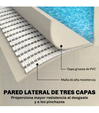 Piscina Desmontable Tubular 394,5x208,3x80,5 cm 6075 L con Marco Metálico Parche de Reparación sin Depuradora Gris