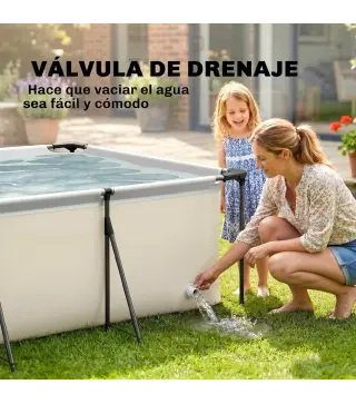 Piscina Desmontable Tubular 394,5x208,3x80,5 cm 6075 L con Marco Metálico Parche de Reparación sin Depuradora Gris