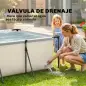 Piscina Desmontable Tubular 394,5x208,3x80,5 cm 6075 L con Marco Metálico Parche de Reparación sin Depuradora Gris