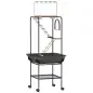 Parque de Juegos de Pájaros con Ruedas Escaleras Columpio Protector de Semillas Bandeja Comederos Perchas 63x63x163 cm