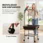 Parque de Juegos de Pájaros con Ruedas Escaleras Columpio Protector de Semillas Bandeja Comederos Perchas 63x63x163 cm