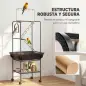 Parque de Juegos de Pájaros con Ruedas Escaleras Columpio Protector de Semillas Bandeja Comederos Perchas 63x63x163 cm