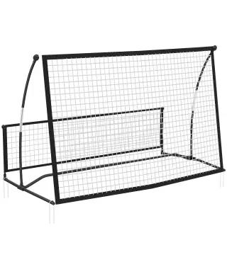 Red de Rebote Plegable 2 en 1 con Bolsa de Transporte para Entrenamiento de Fútbol y Béisbol 200x94x122 cm Negro