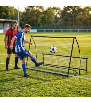 Red de Rebote Plegable 2 en 1 con Bolsa de Transporte para Entrenamiento de Fútbol y Béisbol 200x94x122 cm Negro