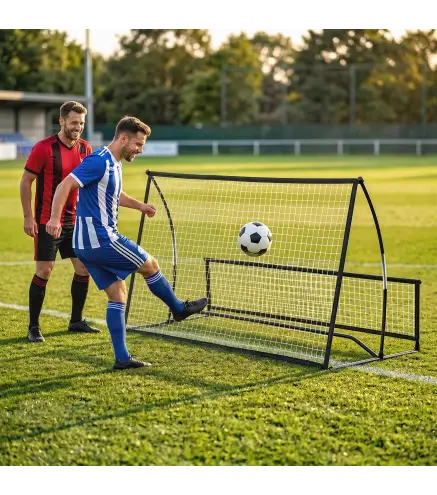 Red de Rebote Plegable 2 en 1 con Bolsa de Transporte para Entrenamiento de Fútbol y Béisbol 200x94x122 cm Negro