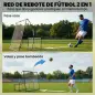 Red de Rebote Plegable 2 en 1 con Bolsa de Transporte para Entrenamiento de Fútbol y Béisbol 200x94x122 cm Negro