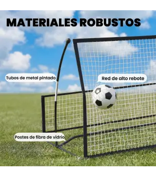 Red de Rebote Plegable 2 en 1 con Bolsa de Transporte para Entrenamiento de Fútbol y Béisbol 200x94x122 cm Negro