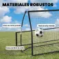 Red de Rebote Plegable 2 en 1 con Bolsa de Transporte para Entrenamiento de Fútbol y Béisbol 200x94x122 cm Negro