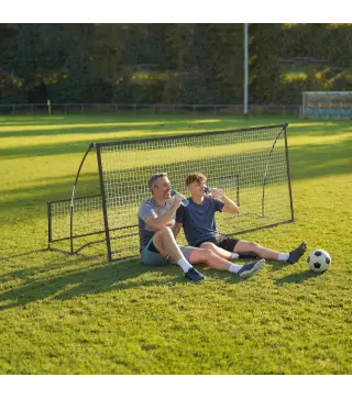Red de Rebote Plegable 2 en 1 con Bolsa de Transporte para Entrenamiento de Fútbol y Béisbol 200x94x122 cm Negro