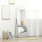 Espejo de Pie Cuerpo Entero Arqueado 150x50 cm Independiente Apoyado y de Pared Sin Marco Dorado