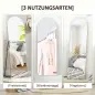 Espejo de Pie Cuerpo Entero Arqueado 150x50 cm Independiente Apoyado y de Pared Sin Marco Dorado