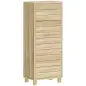 Mueble Auxiliar de Baño con Puerta de Listones 3 Estantes y Estante Ajustable Apertura por Presión 34x23x84 cm Natural Mueble Auxiliar de Baño con Puerta de Listones 3 Estantes y Estante Ajustable Apertura por Presión 34x23x84 cm Natural