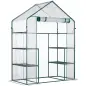 Invernadero de Jardín con 4 Estantes 1 Puerta con Cremallera para Cultivo de Plantas Flores 142x73x195 cm Verde