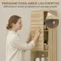 Armario Alto para Baño con Estantes Ajustables Puertas de Lamas Apertura por Presión 34x23x170 cm Natural