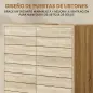 Mueble Bajo Lavabo con Estante Ajustable Puertas de Listones y Apertura por Presión para Lavabo con Pedestal o Pared