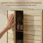 Mueble Bajo Lavabo con Estante Ajustable Puertas de Listones y Apertura por Presión para Lavabo con Pedestal o Pared