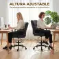 Silla de Dibujo Silla de Escritorio Ergonómica Giratoria con Altura y Reposapiés Ajustable Negro