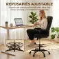 Silla de Dibujo Silla de Escritorio Ergonómica Giratoria con Altura y Reposapiés Ajustable Negro