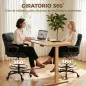 Silla de Dibujo Silla de Escritorio Ergonómica Giratoria con Altura y Reposapiés Ajustable Negro