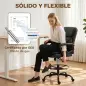 Silla de Dibujo Silla de Escritorio Ergonómica Giratoria con Altura y Reposapiés Ajustable Negro