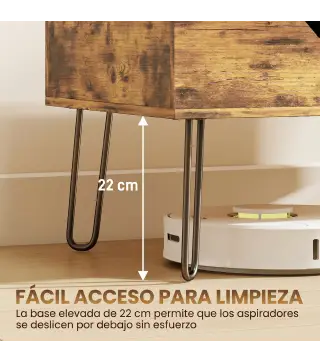 Mesa de Centro con Tapa Elevable Compartimento Oculto Patas de Acero 95x50x40 cm Marrón Rústico