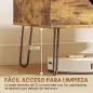 Mesa de Centro con Tapa Elevable Compartimento Oculto Patas de Acero 95x50x40 cm Marrón Rústico