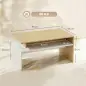 Mesa baja para Salón con Compartimento para Salón Sala de Estar 95x55x50 cm Natural y Blanco
