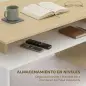 Mesa baja para Salón con Compartimento para Salón Sala de Estar 95x55x50 cm Natural y Blanco